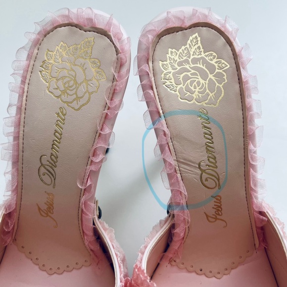JESUS DIAMANTE Pink Lace rose Heels - Picture 13 of 14